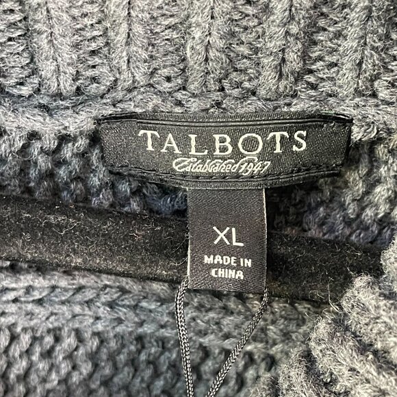 NEW $129 Talbots Womens XL Gray Cable Knit Jacket Cardigan Snap Button Up - Picture 3 of 14